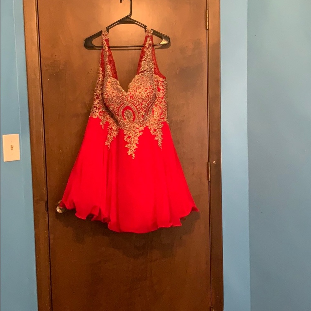 Gold and red homecoming dress never worn